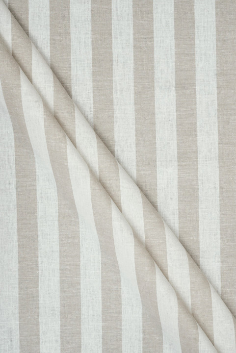 Hør med viskose i beige striber
