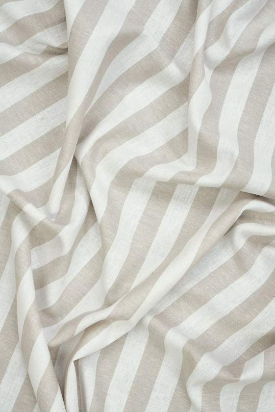 Linne med viskos i beige ränder