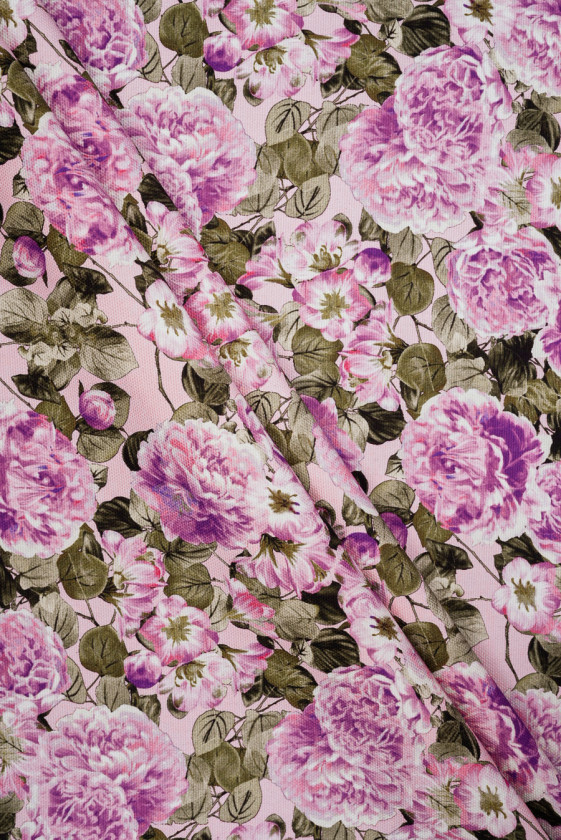 Bawełna w fioletowe kwiaty