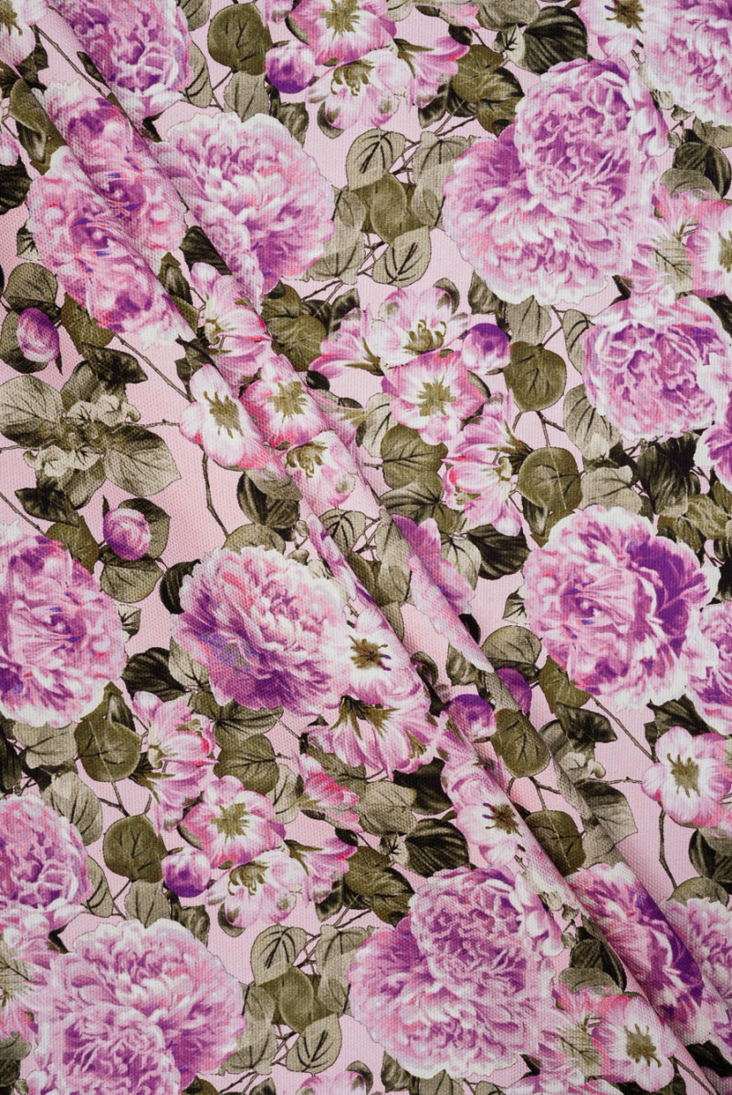 Bawełna w fioletowe kwiaty