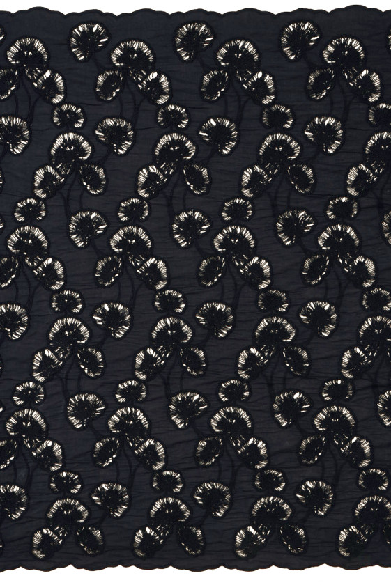 Batyst czarny haftowany miłorzęby