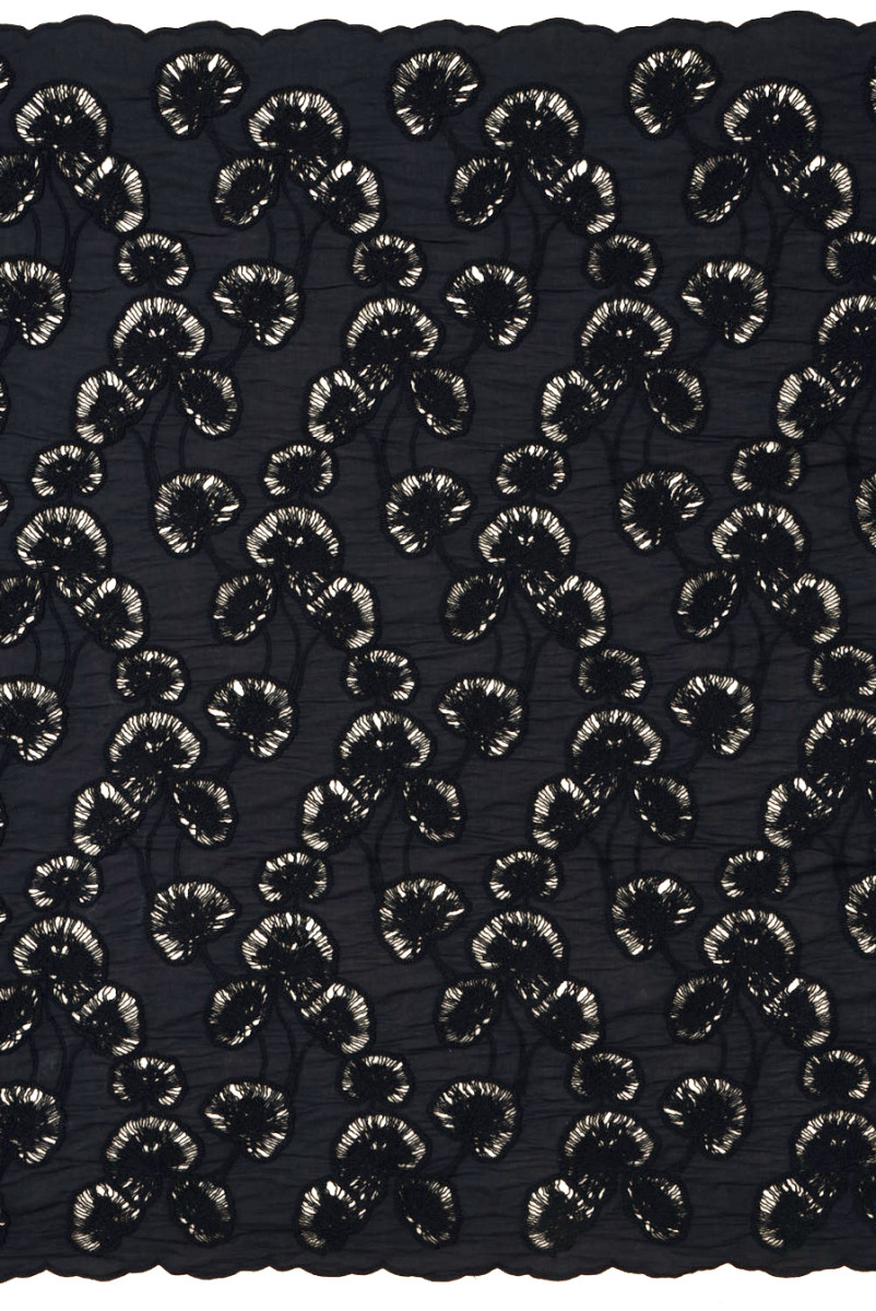 Batyst czarny haftowany miłorzęby