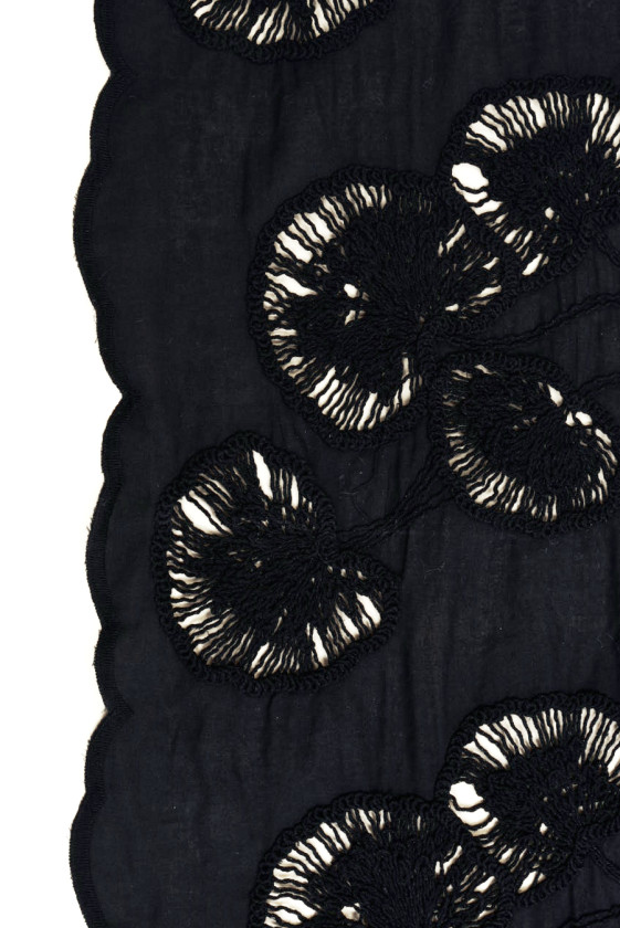 Batyst czarny haftowany miłorzęby