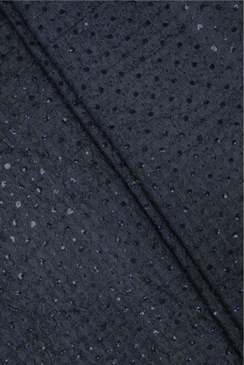 Tkanina typu chanel granatowa z cekinami