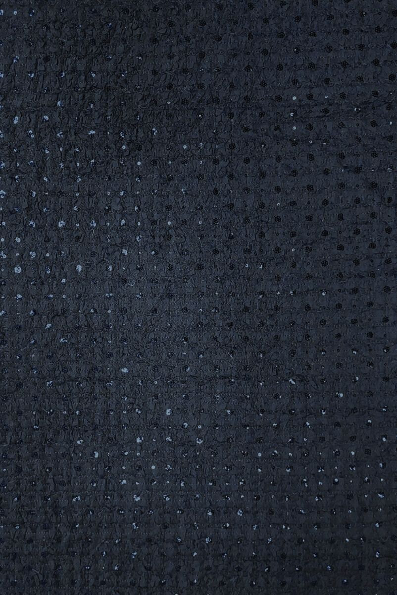 Tkanina typu chanel granatowa z cekinami