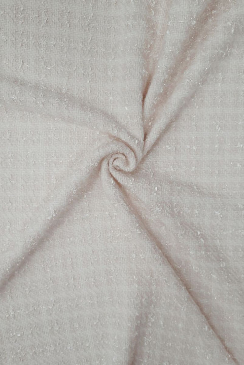 Tissu style Chanel nacré