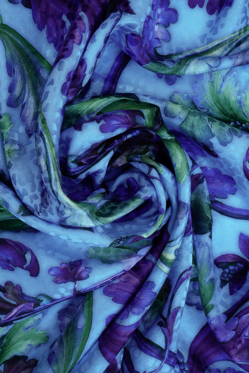 Jedwab żakardowy długie liście