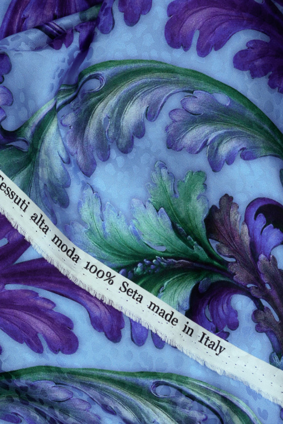 Jedwab żakardowy długie liście