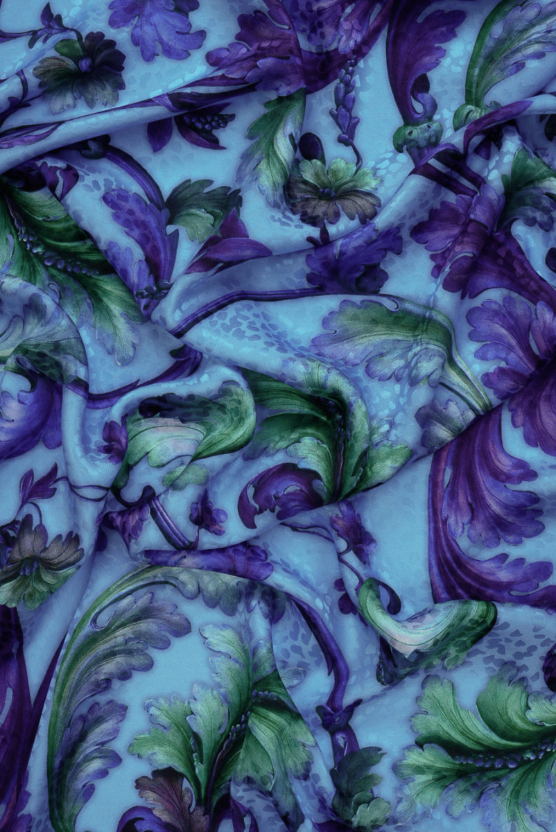 Jedwab żakardowy długie liście