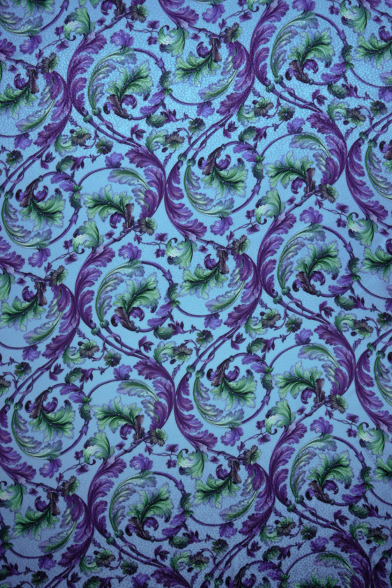 Seda jacquard hojas largas