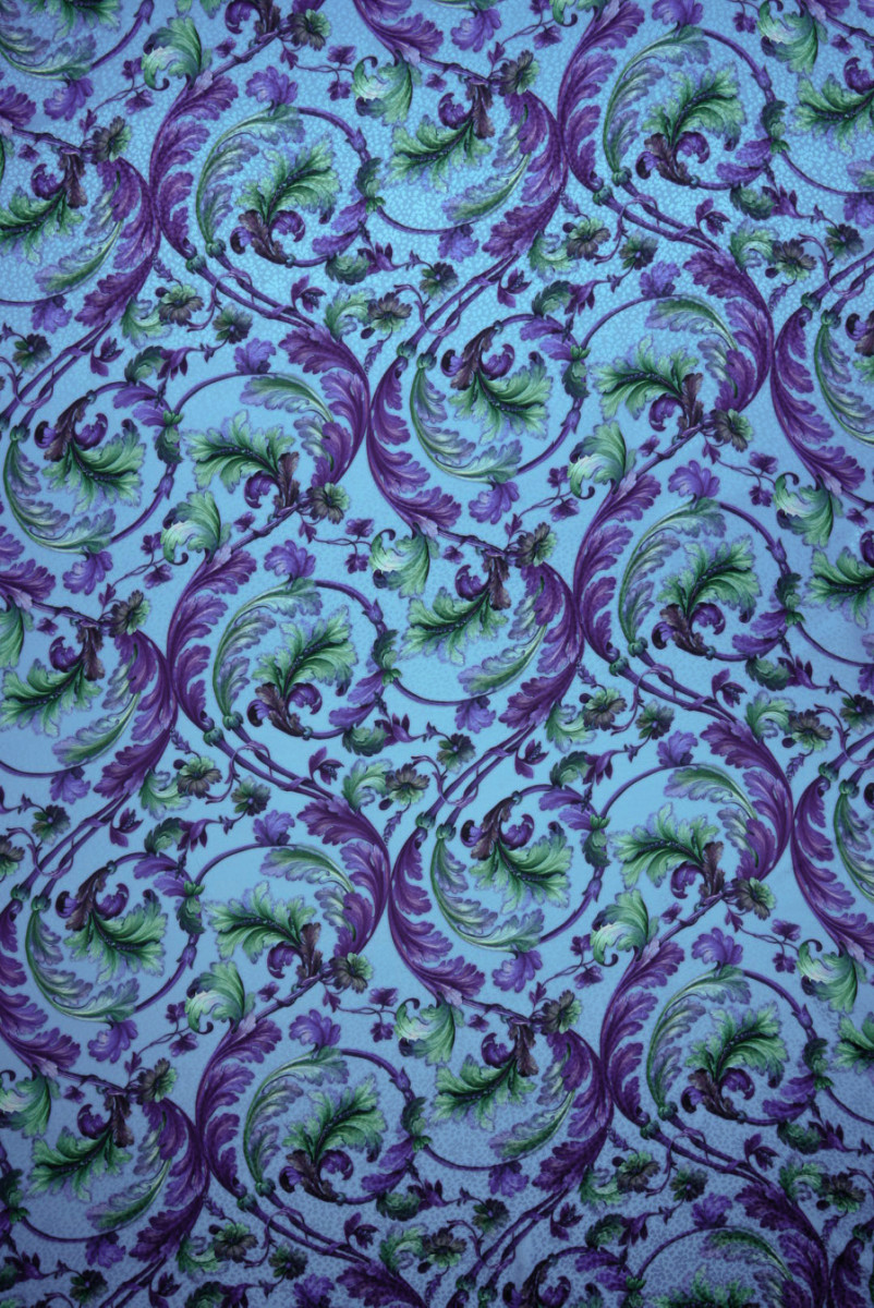 Selyem jacquard hosszú levelek