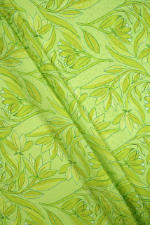 Seda jacquard con flores lime