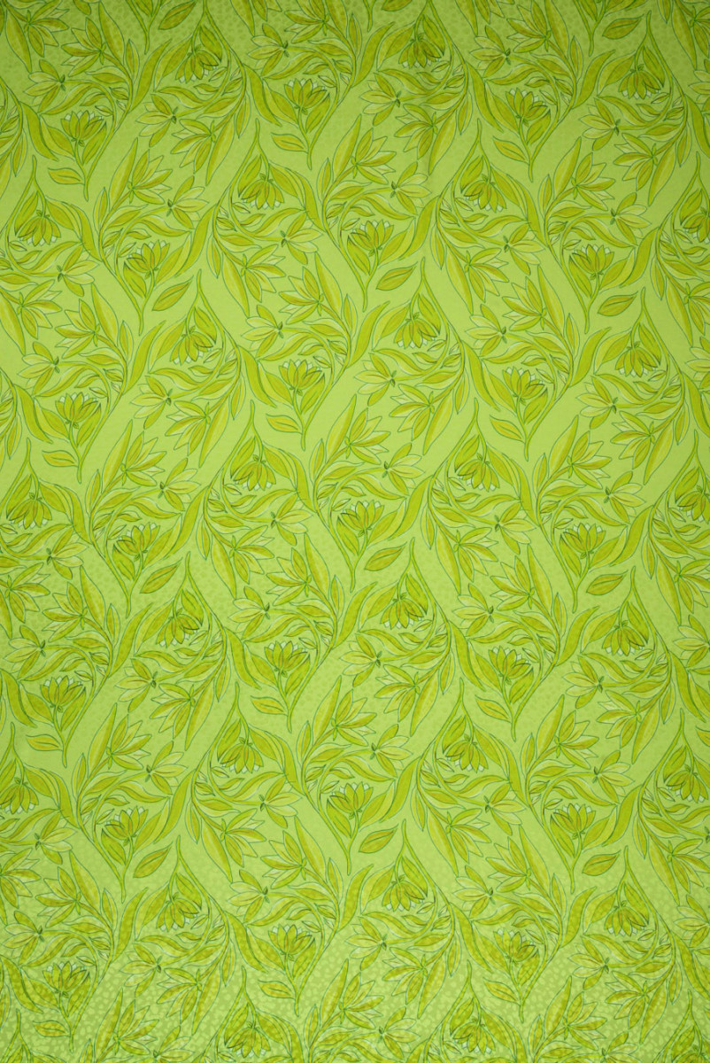 Jedwab żakardowy limonkowe kwiaty