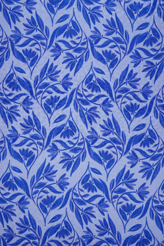 Jedwab żakardowy w chabrowe kwiaty