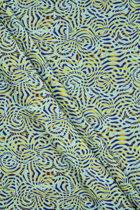 Jacquard-silke med geometrisk mønster