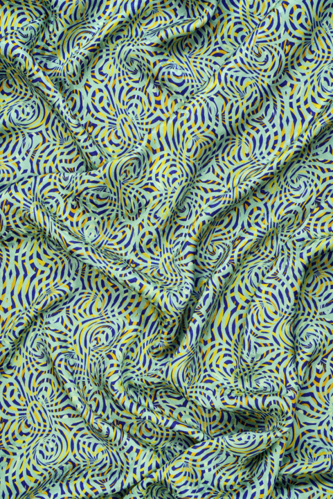 Jacquard-silke med geometrisk mønster