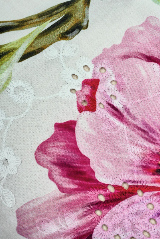 Bawełna richelieu w kwiaty