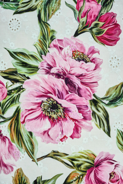 Coton richelieu à fleurs