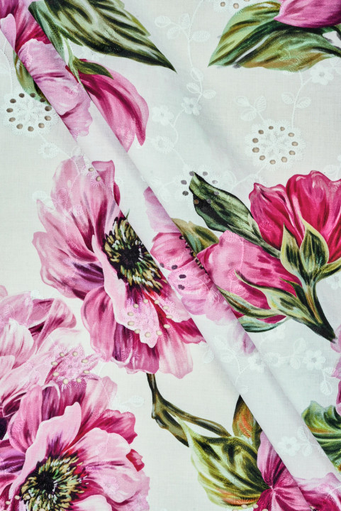 Coton richelieu à fleurs