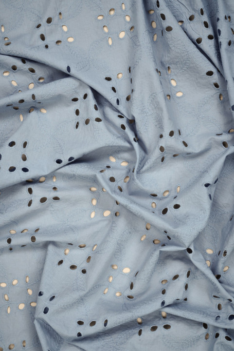 Zils batists izšūts