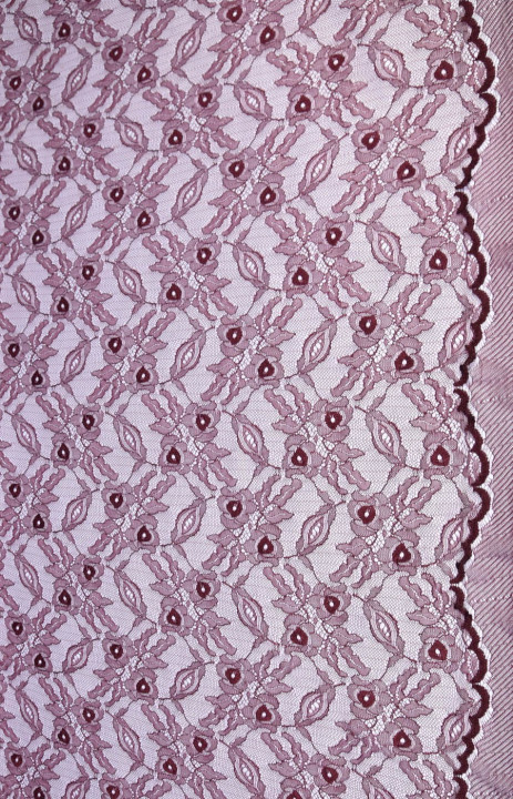 Lace with burgundy flowers