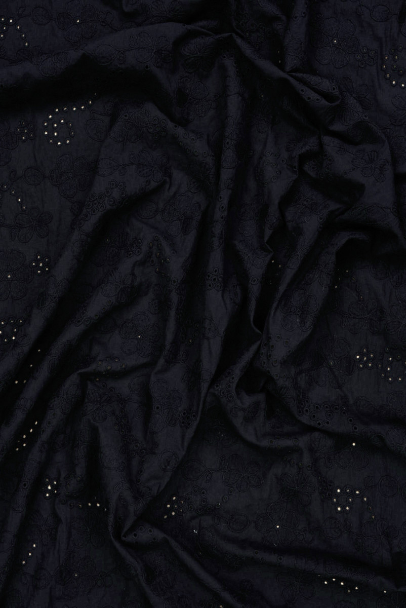 Batyst czarny haftowany