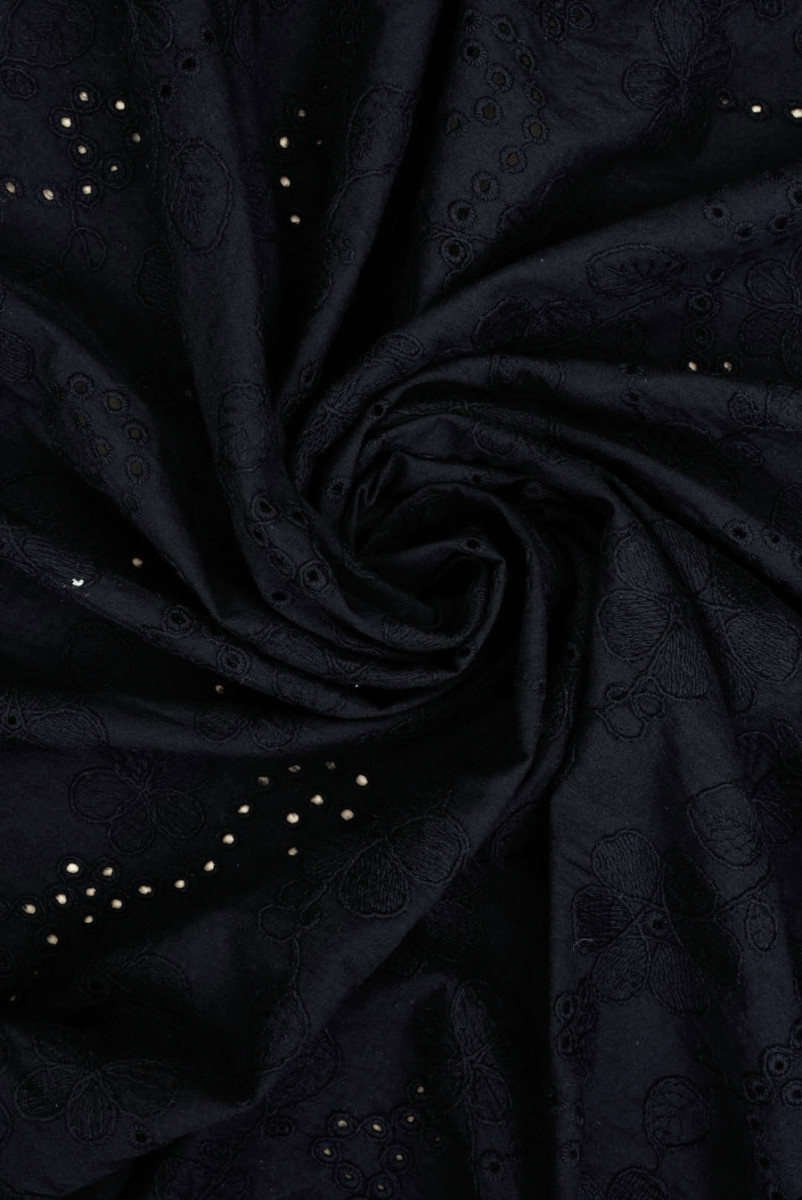 Batyst czarny haftowany