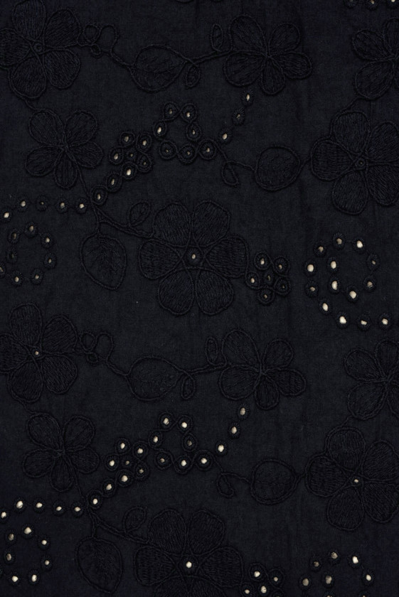 Batyst czarny haftowany