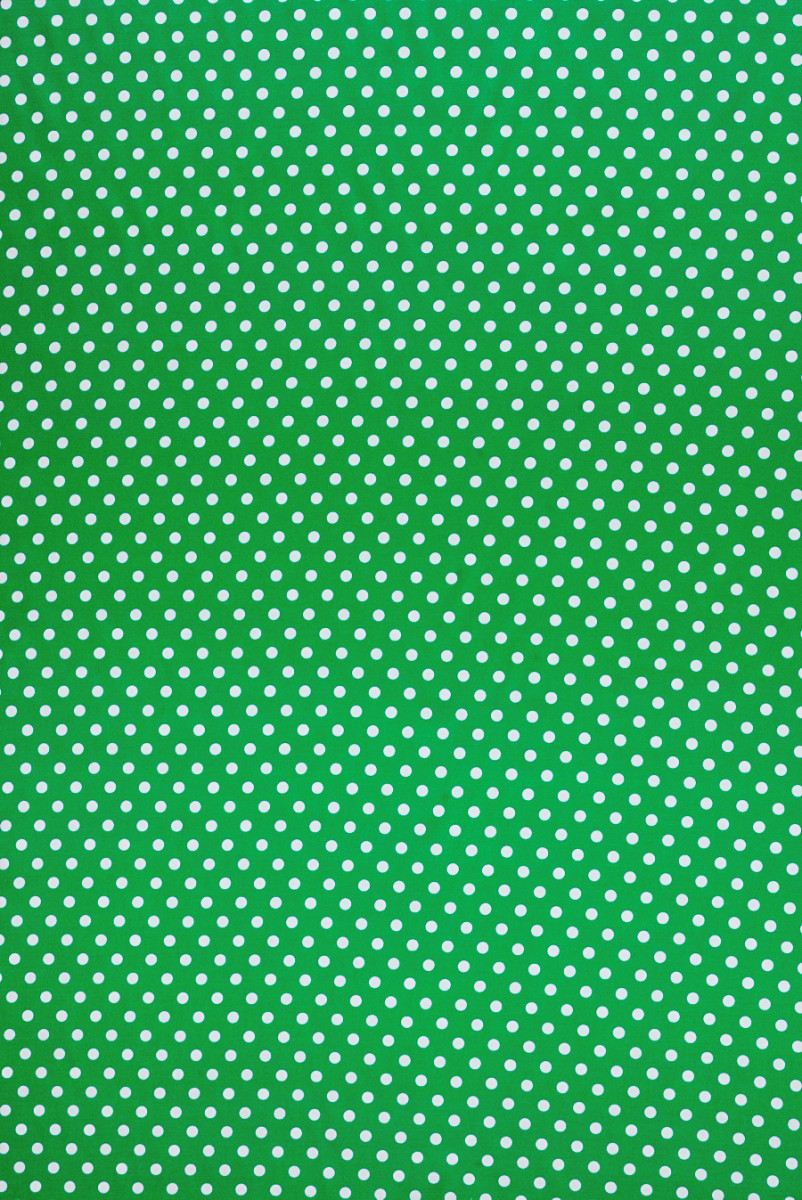 Satyna wiskozowa w kropki zielona