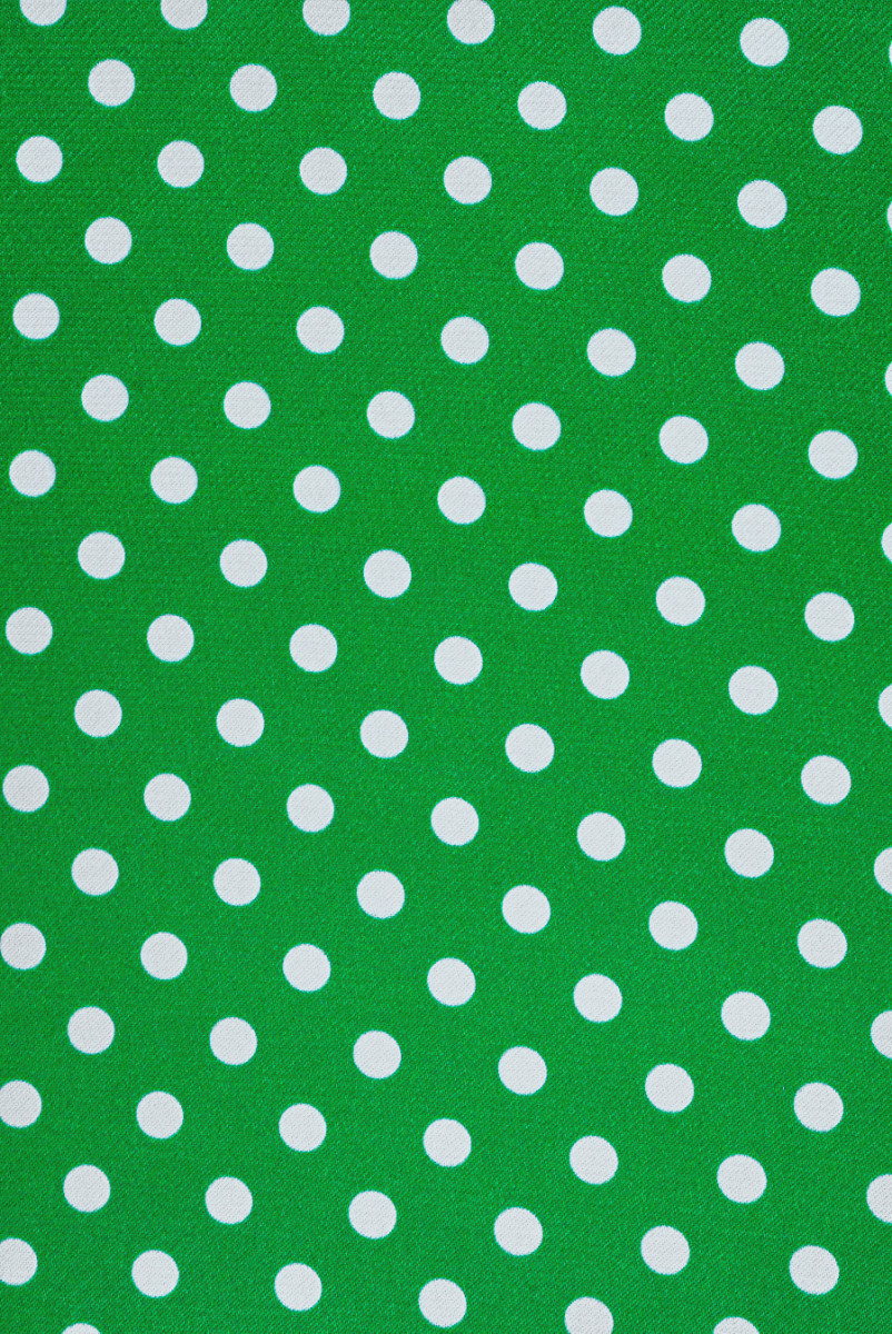 Satyna wiskozowa w kropki zielona
