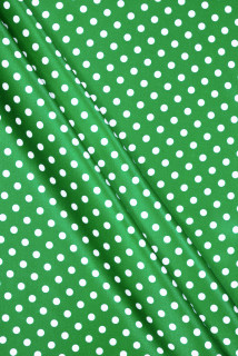 Satin de viscose à pois vert
