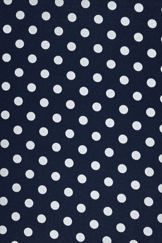 Viscose satijn donkerblauw met stippen