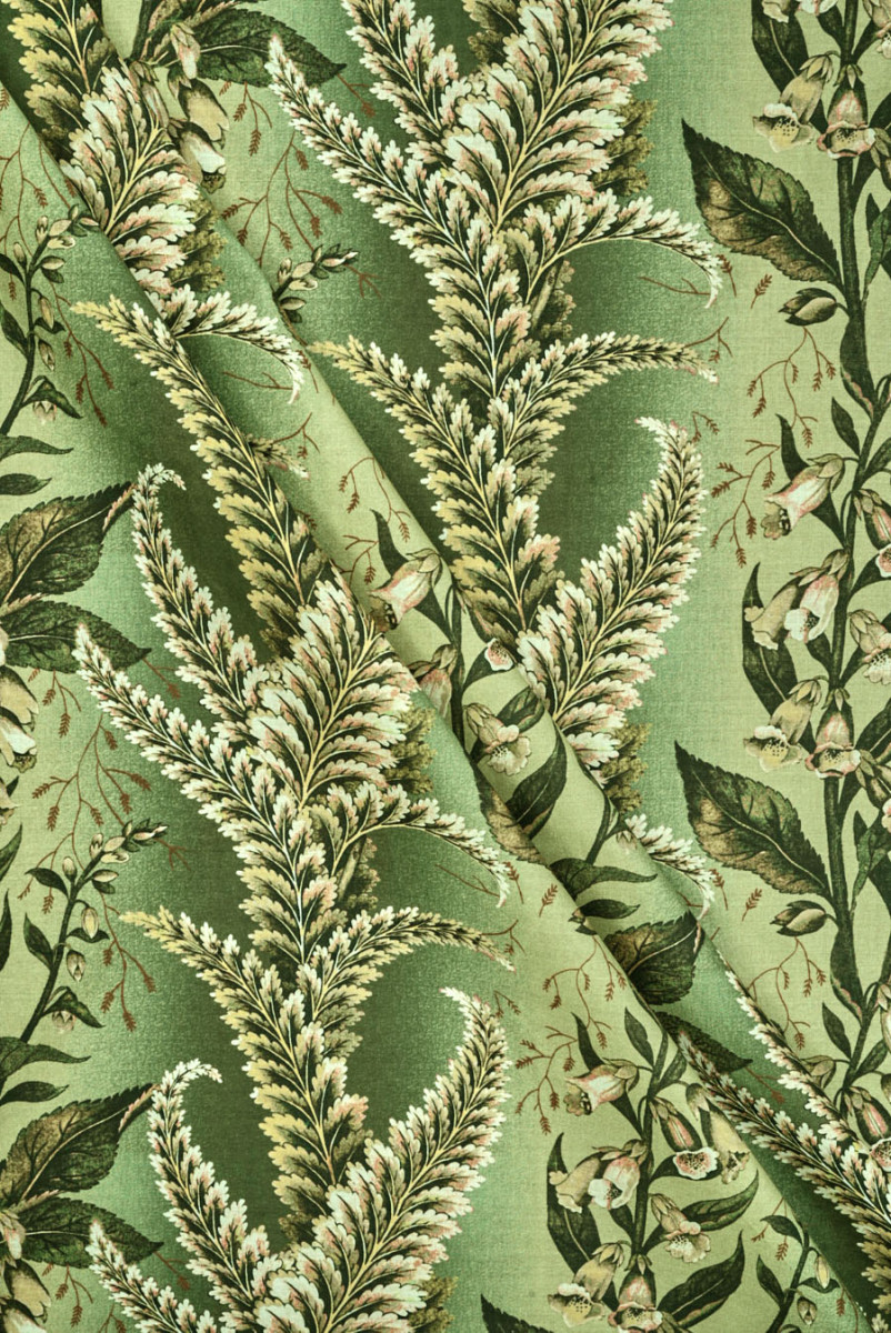 Wiskoza zielony motyw roślinny KUPON 230cm