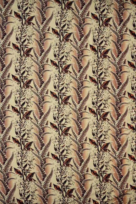 Wiskoza z beżowym wzorem roślinnym KUPON 275cm