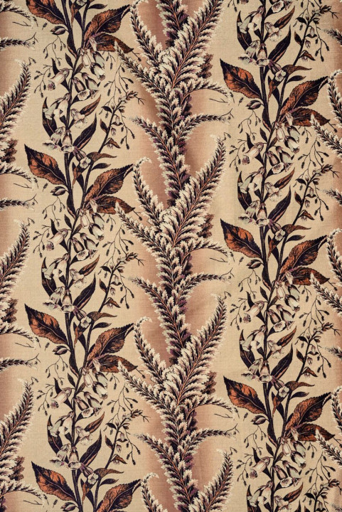 Viskos med beige växtmönster KUPON 275cm
