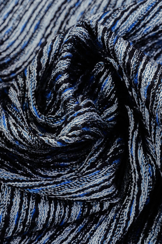 Tkanina typu chanel szaro-czarna