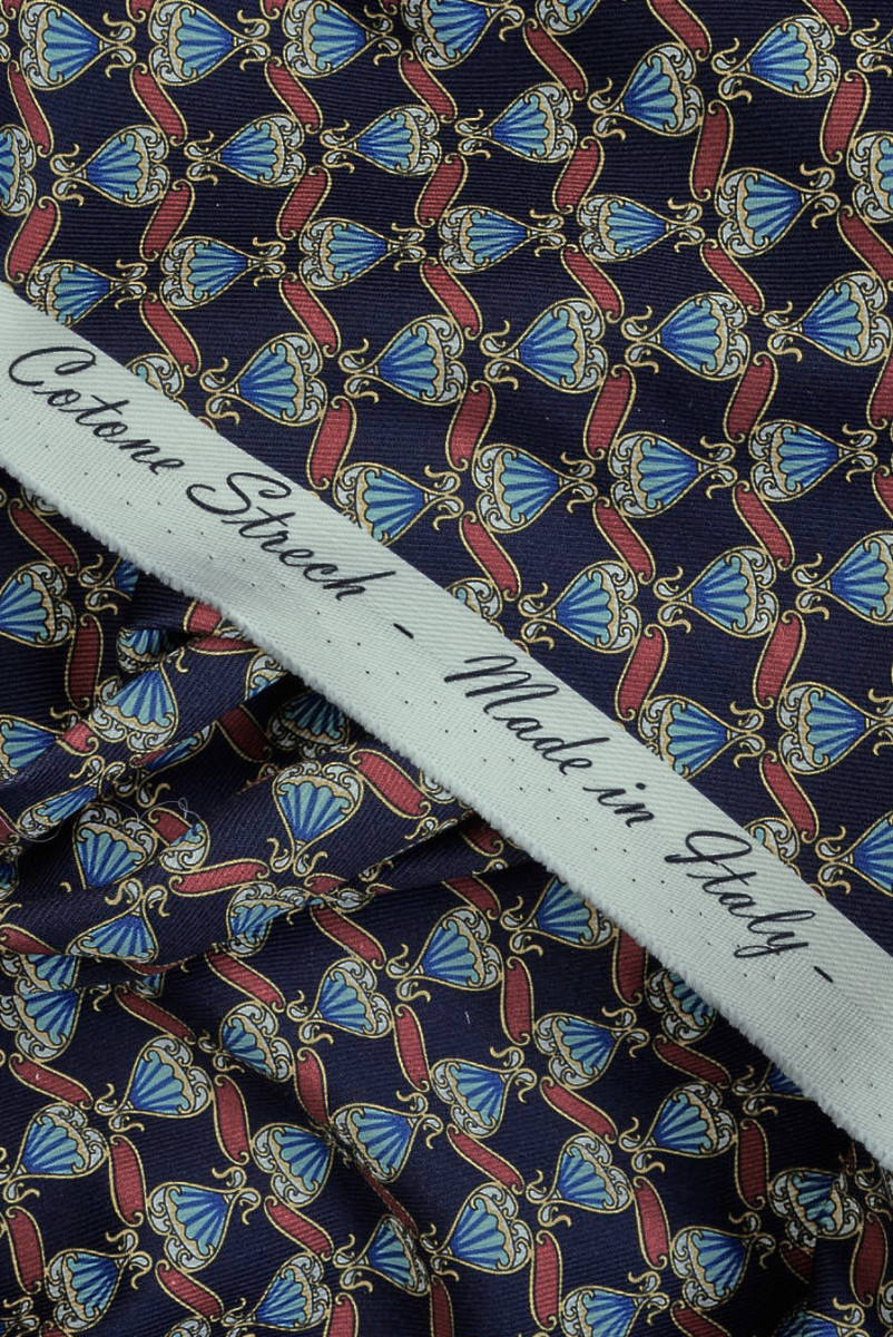 Katoen zoals jeans met een fijn patroon