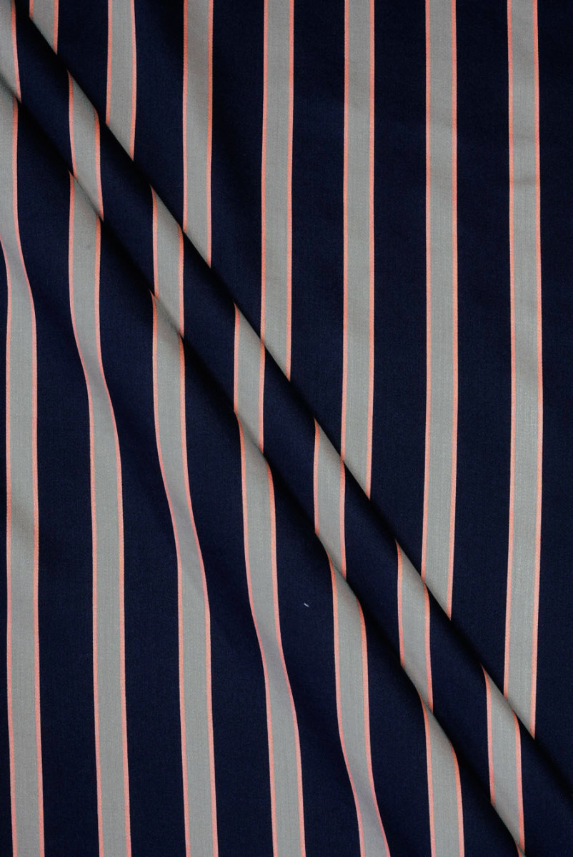 Bomuld med viscose i-striber