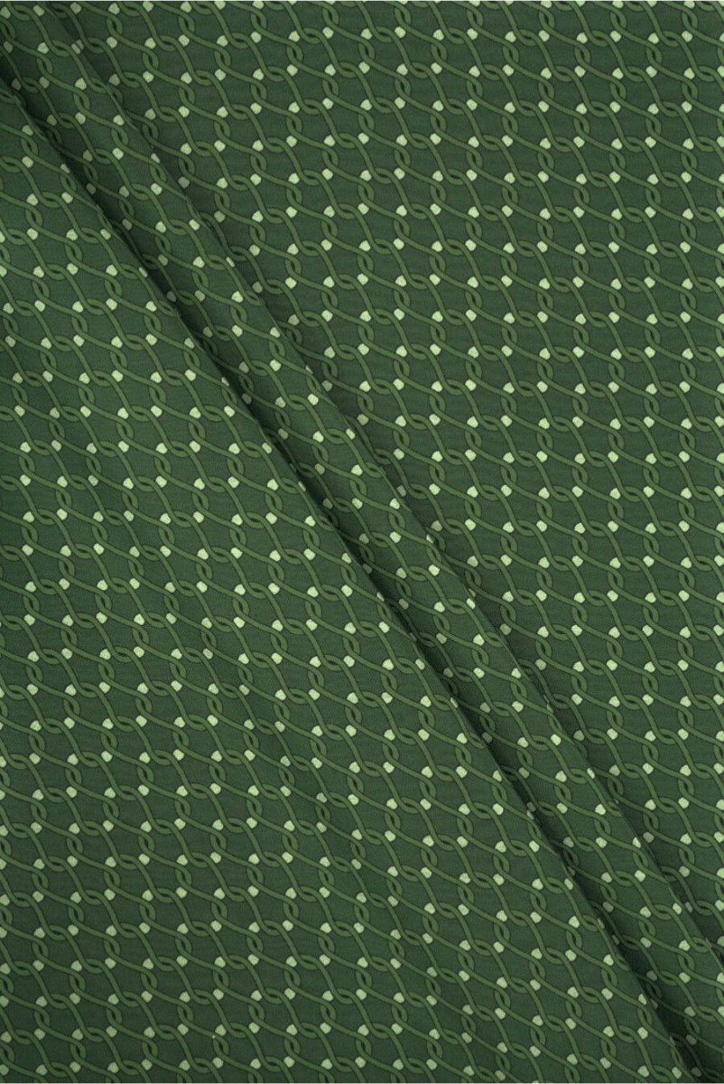 Crepe di seta verde a catena