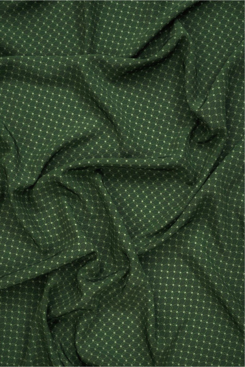 Crepé de seda verde con motivo de cadenas