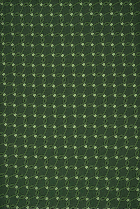 Crepé de seda verde con motivo de cadenas