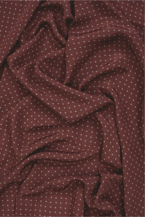 Krepa jedwabna w łańcuchy brązowa