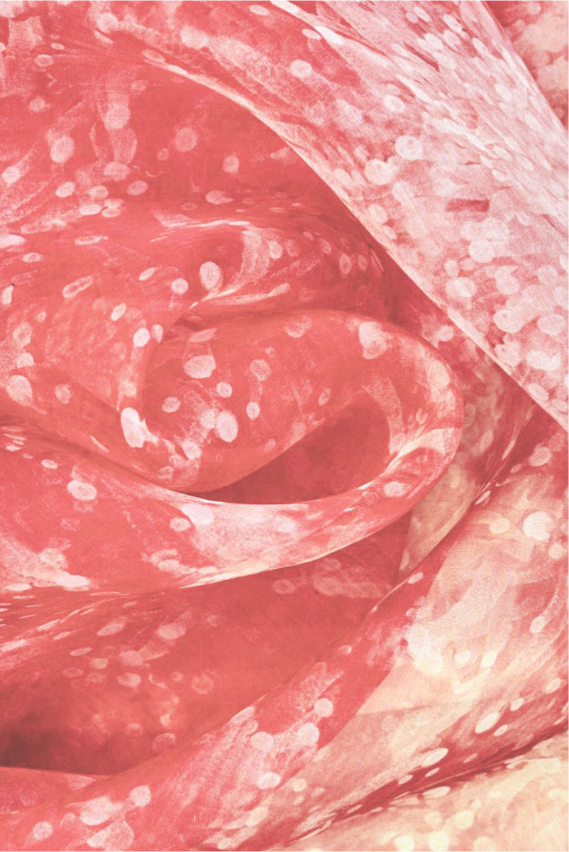 Organza jedwabna w kwiaty