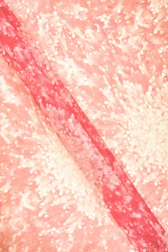 Organza jedwabna w kwiaty