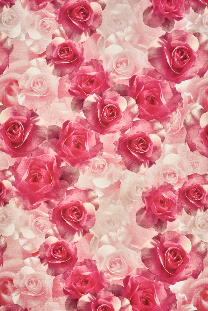 Tkanina jedwabna Å¼akardowa w kwiaty