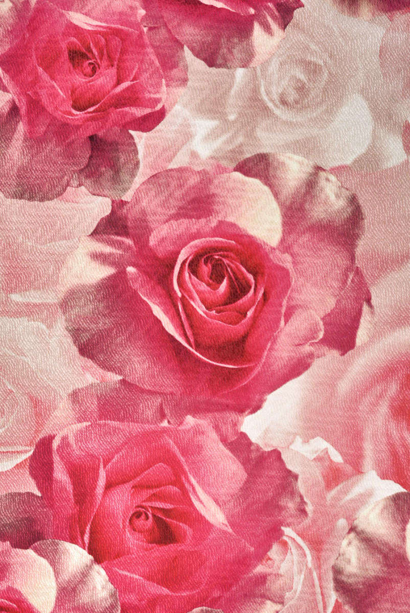 Tkanina jedwabna żakardowa w kwiaty