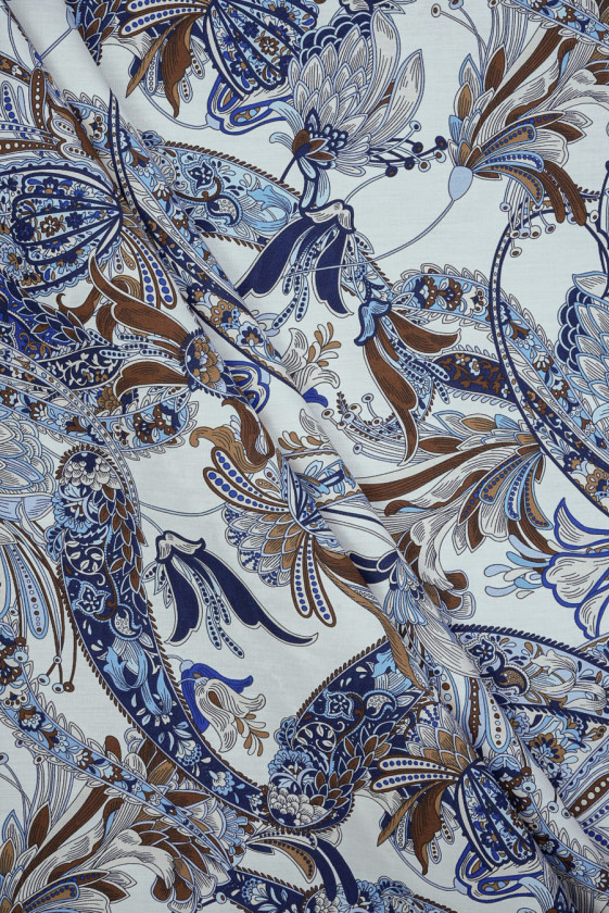 Bawełna w niebiesko brązowe...