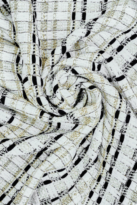 Chanel-ähnlicher Stoff cremig