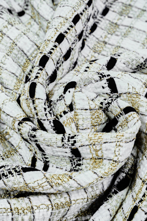 Chanel-stil tyg gräddvit