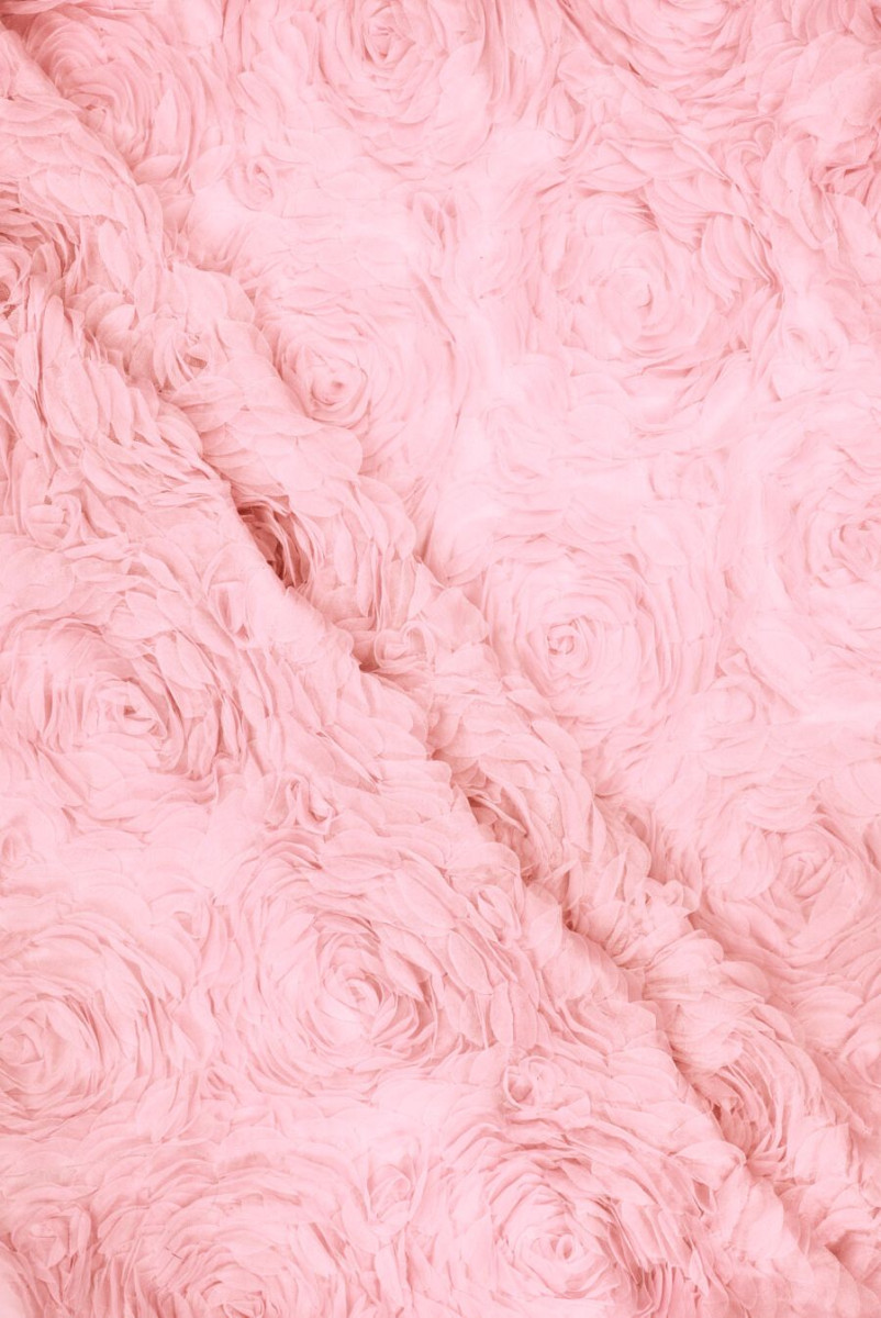 Tule met 3D-bloemen lichtroze